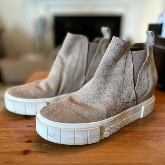 Dolce Vita Taupe Suede Ankle Platform Bootie Women's Size 8.5M Good Condition - Picture 11 of 11